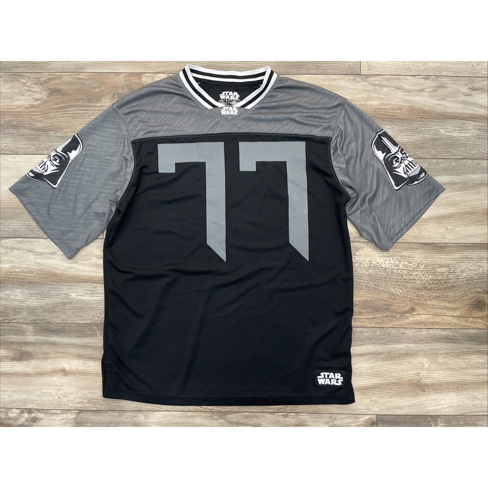 Star Wars Darth Vader 77 Jersey Shirt Mens M Black Grey Mad Engine Vader 77